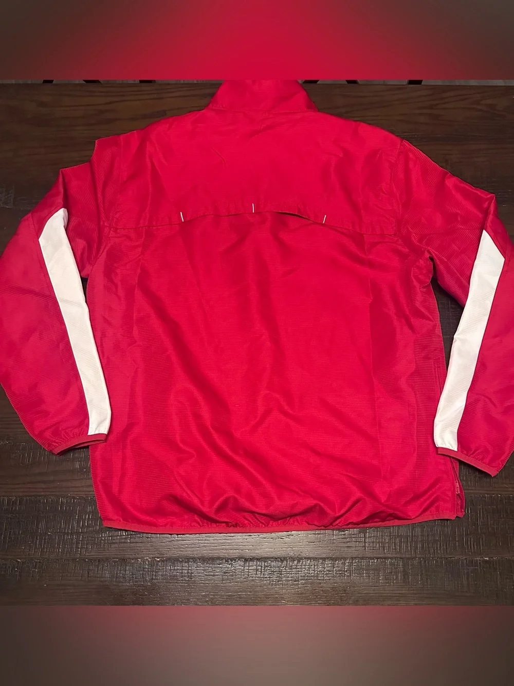 Adidas Nebraska Cornhuskers Quarter Zip Windbreaker Size Large Red Excellent